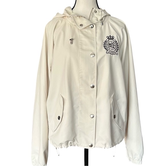 Ralph Lauren Jackets & Blazers - Lauren Active Ralph Lauren Cream Crest Hooded Windbreaker - XL - Y2K Old Money
